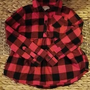 Toddler Girl Flare Plaid Flannel Shirt